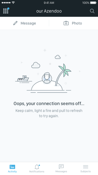 mobile error message
